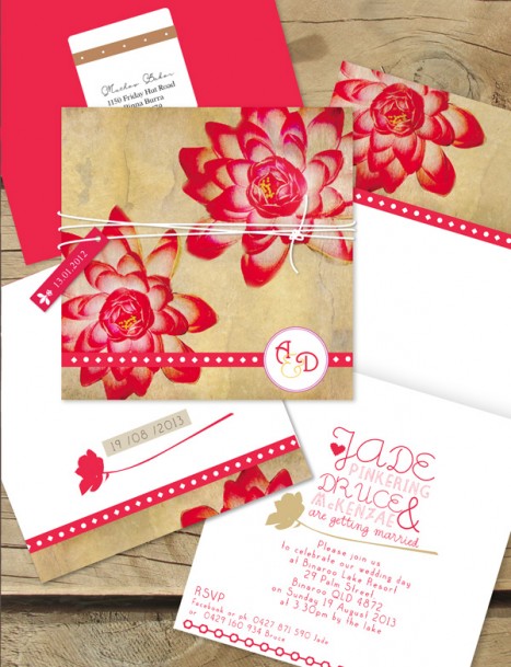 Lotus Flower wedding invitation