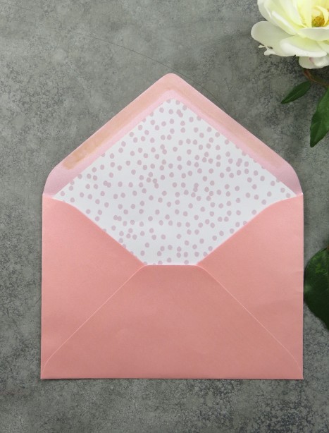 Blush dotted envelope liner