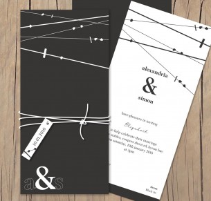 crossed paths wedding invitation