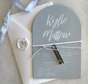 kylie arch wedding invitation