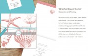 Graphic beach theme wedding invitation