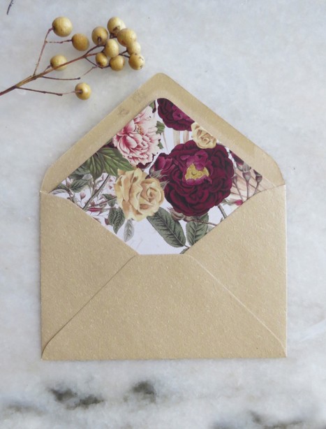 envelope liner thumberlina burgandy