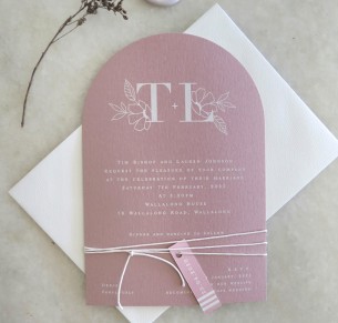 Arch! the romance wedding invitation on wild rose