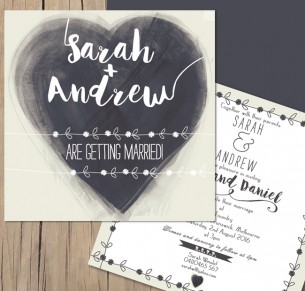 Wild at heart flat card invitation