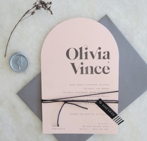 olivia blush arch invitation