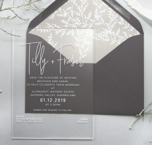 Frosted acrylic tilly invitation