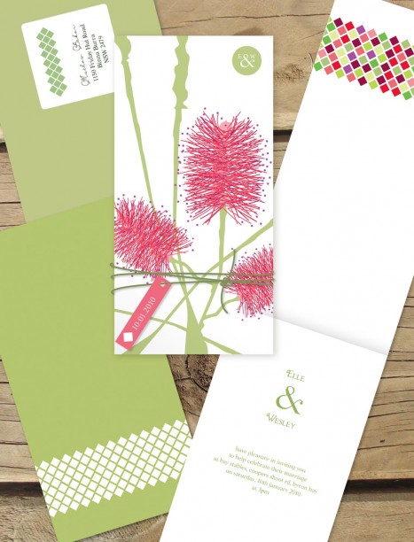 lemon bottlebrush invitation