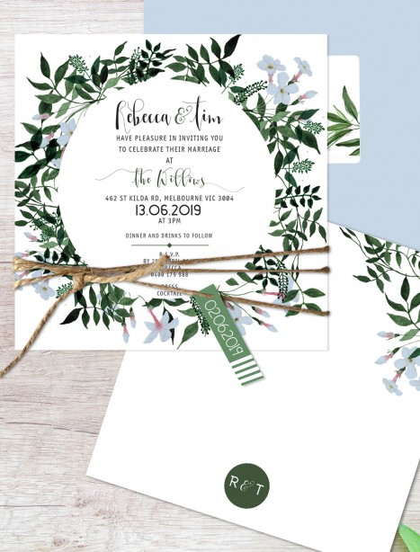 Rambling love flat card invitation