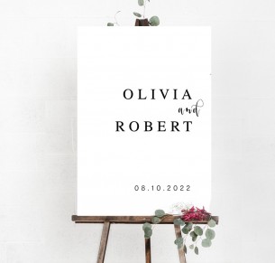 olivia welcome sign A1 mounted sturdy board