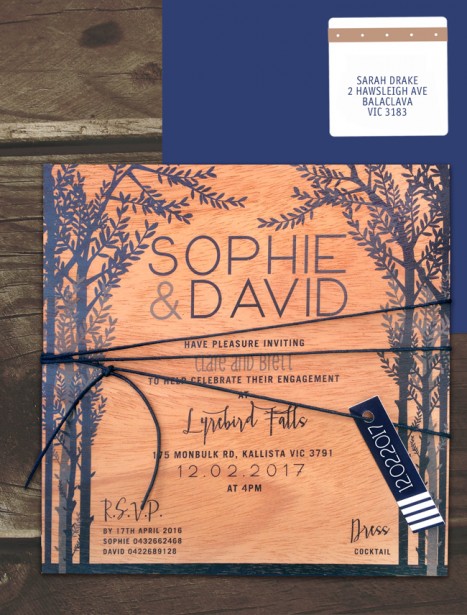 Printed on wood! woodland wonder invitation