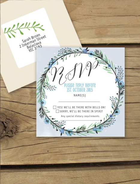 circle of blossoms rsvp card