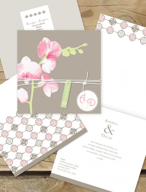 orchid delight wedding invitation