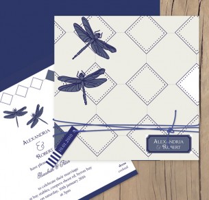 Dragon flies wedding invitation