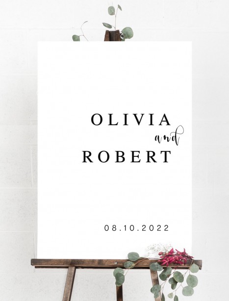 olivia welcome sign A1 mounted sturdy board