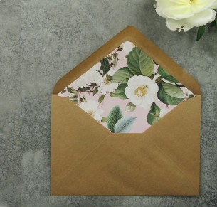 English garden blush envelope liner