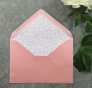 Blush dotted envelope liner