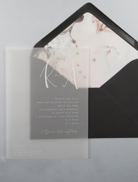 transparent Vellum Harmony invitation