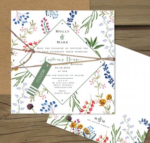 Florence flat card invitation