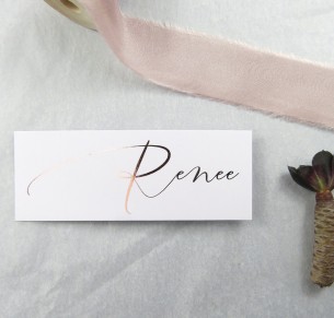 metallic rose and gold foil oh so chic placecard