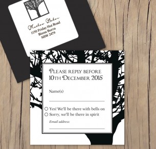 Enchanted tree laser cut black RSVP