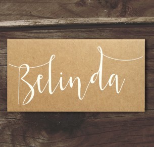 Simply sublime white ink on kraft placecard