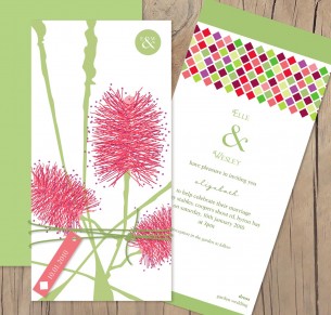 lemon bottlebrush invitation