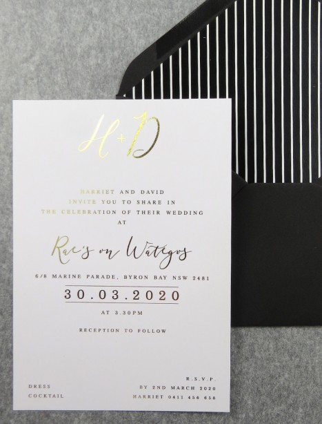 Rose gold and gold foil! Bliss invitation