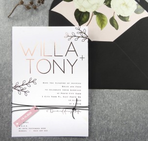 Rose gold foil! Willow invitation