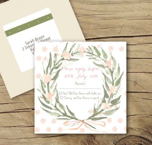 watercolour wreath rsvp card