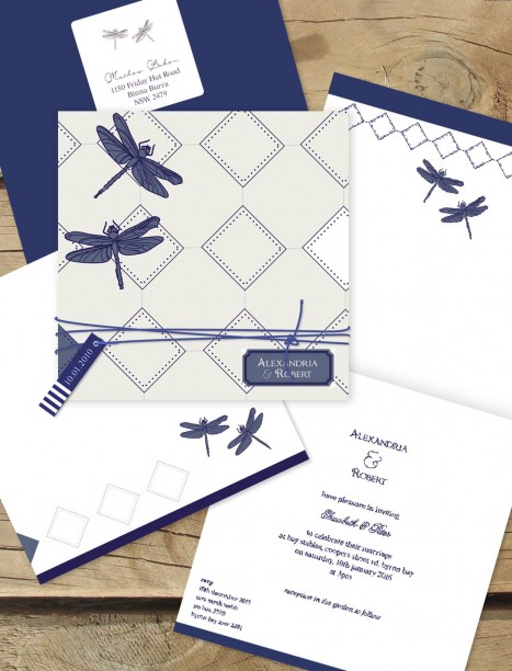 Dragon flies wedding invitation