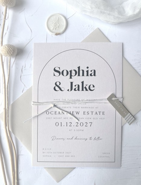 NEW! Sophia arch cheaper wedding invitation
