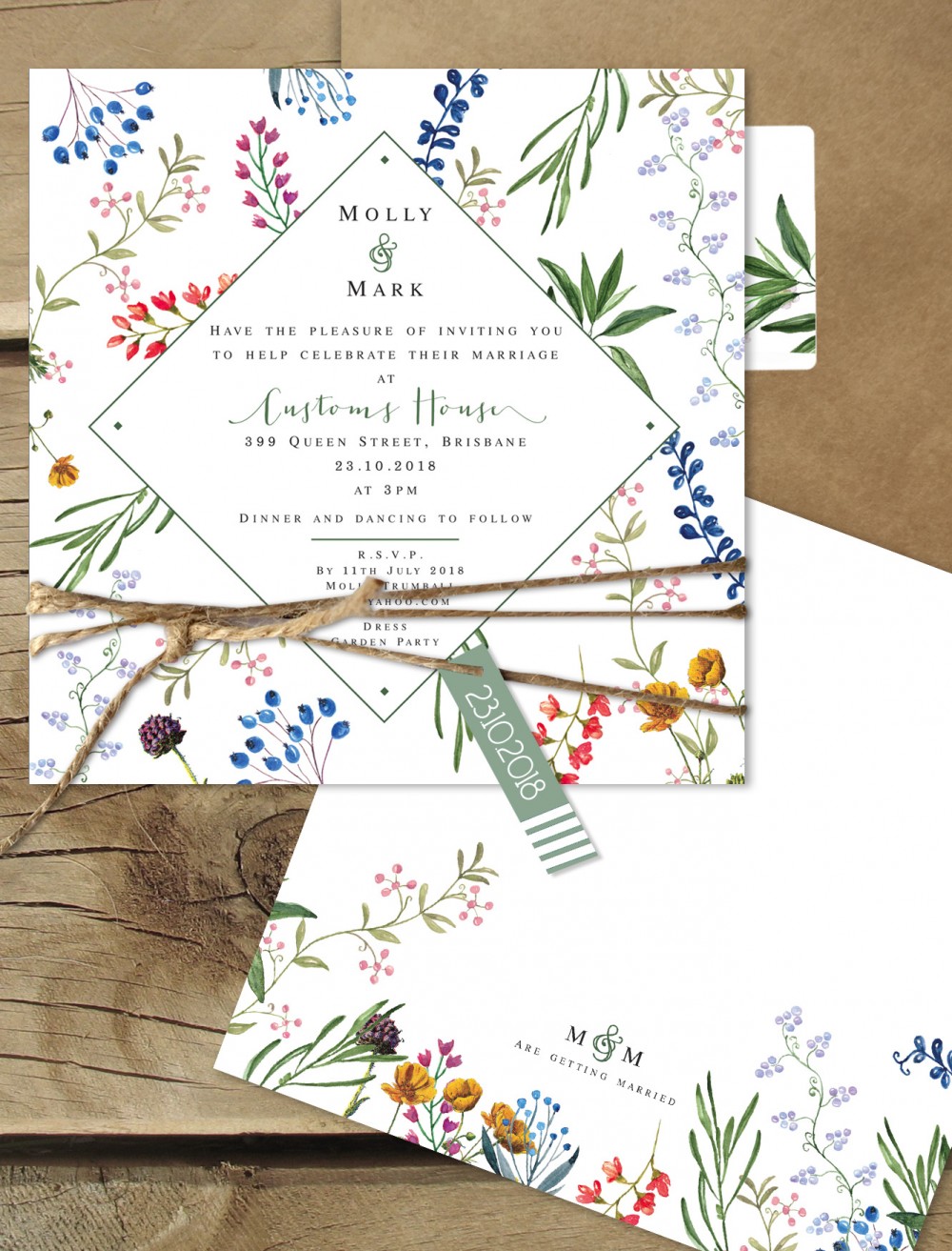Florence Flat Card Invitation Online Australia Lilykiss Wedding