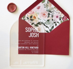 Arch frosted acrylic georgia invitation
