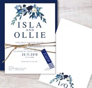 Flower market flat card wedding invitation