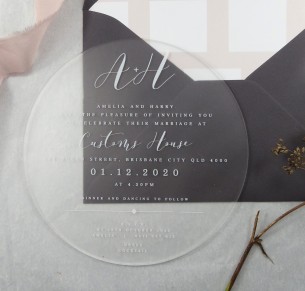 frosted ACrylic! circle of love invitation
