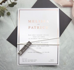 metallic Rose gold and golf foil! Eternal invitation