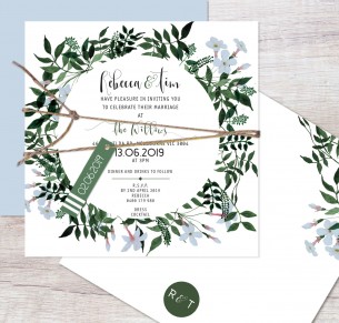 Rambling love flat card invitation