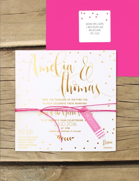 gold metallic foil! dream pretty invitation