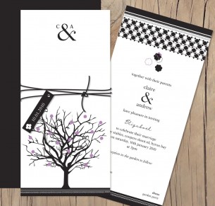 Jacaranda Joy wedding invitation