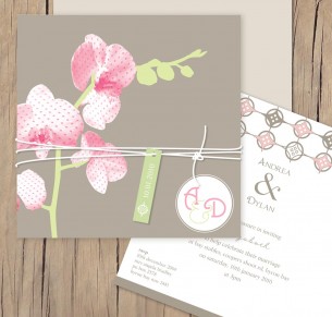 orchid delight wedding invitation